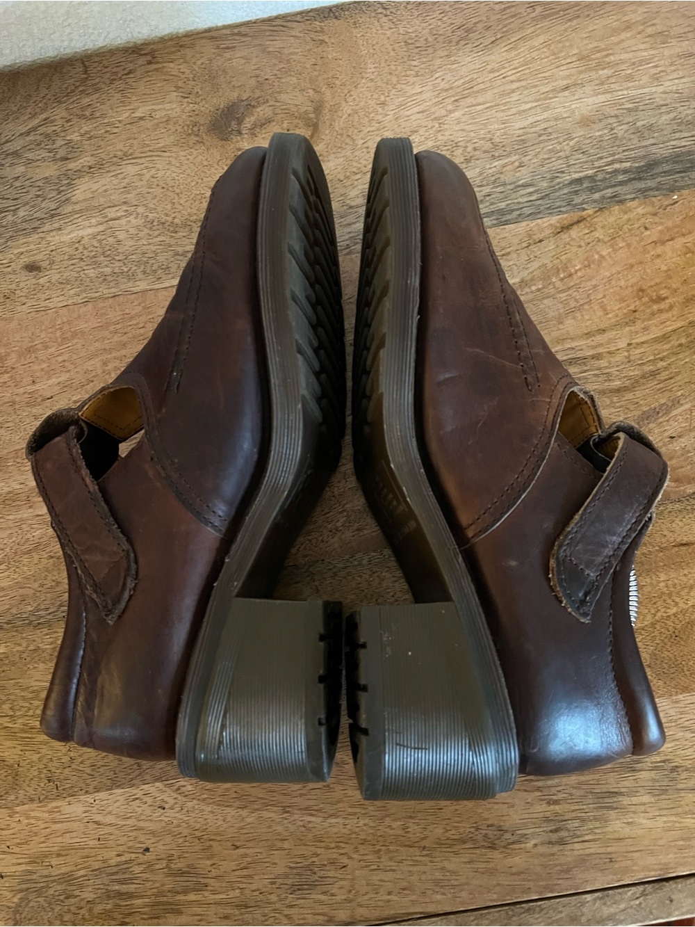 Dr. Marten T-Strap Brown Leather Platform Loafers Shoes Size EUR 8 US Women's 10 - Picture 7 of 13